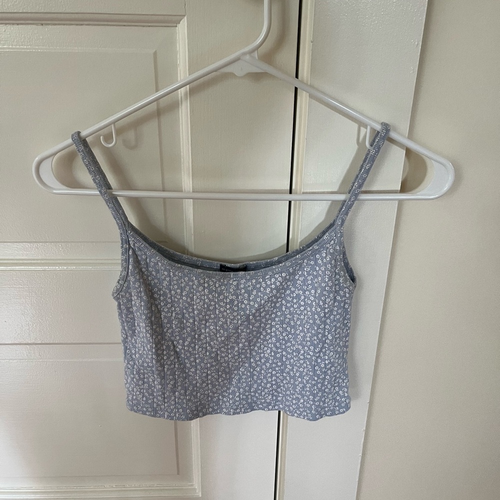 Brandy Melville Floral Blue Crop Top